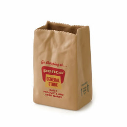 Penco Porcelain Brown Bag Pen Holder