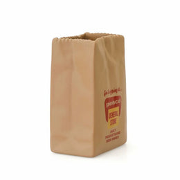 Penco Porcelain Brown Bag Pen Holder