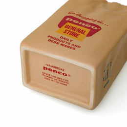 Penco Porcelain Brown Bag Pen Holder