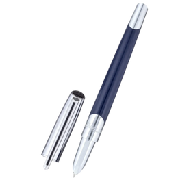 S.T. Dupont Defi Millennium Fountain Pen - Blue/Silver