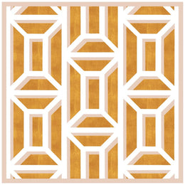 Caspari Garden Gate Lacquer Square Tray in White & Gold