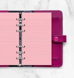 Filofax Personal Pink Ruled Notepaper Refill