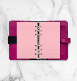 Filofax Personal Pink Ruled Notepaper Refill