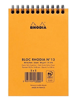 Rhodia Spiral Pad Grid 4X6 Orange