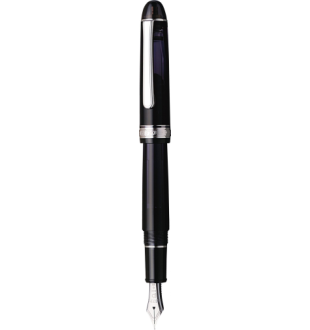 Platinum #3776 Century Fountain Pen - Black Diamond with Rhodium Trim
