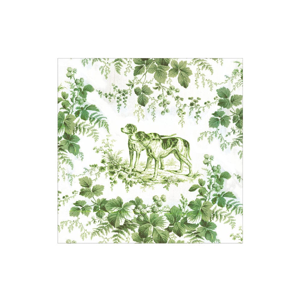 Caspari Hunting Toile Evergreen Cocktail Napkins