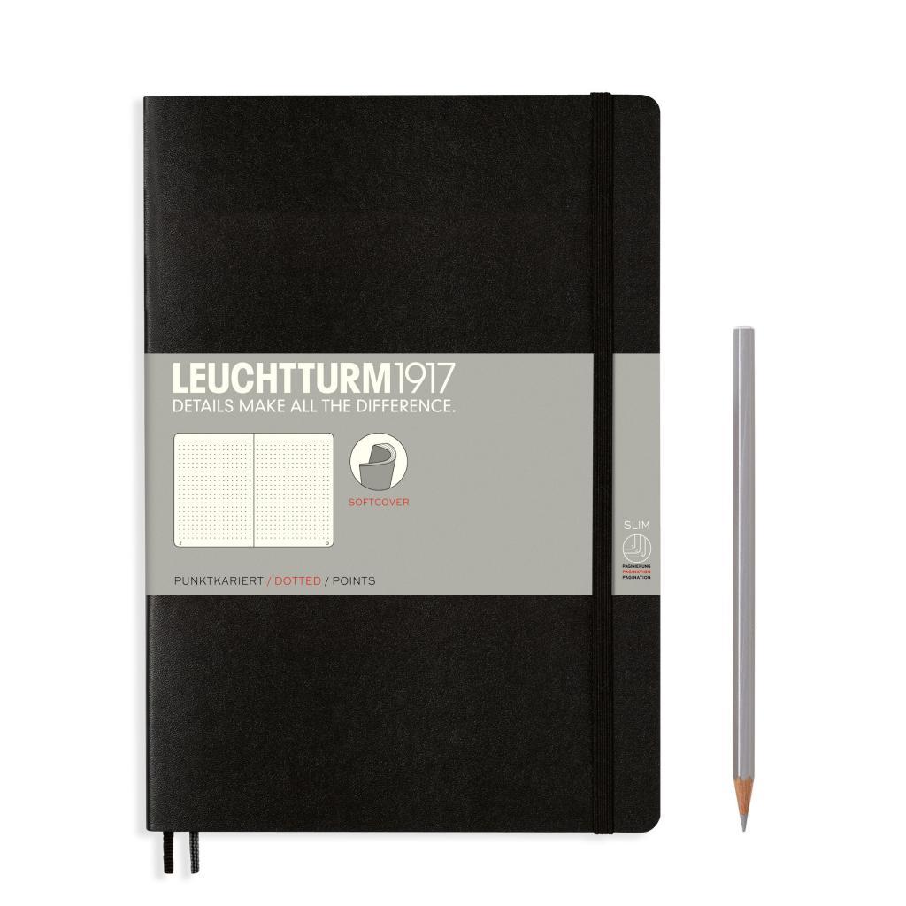 LEUCHTTURM1917 Notebook Composition (B5) dotted, softcover, 121 numbered pages - Black