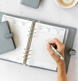 Filofax Finsbury A5 Leather Organizer - Slate Grey
