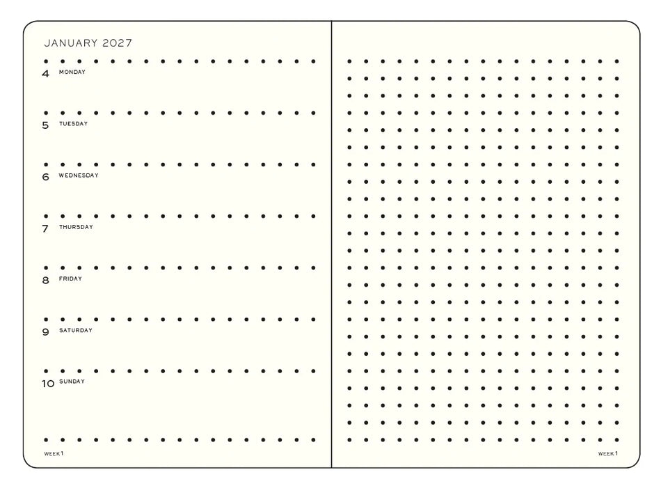 Leuchtturm1917 2027 A5 Weekly Planner & Notebook Dotted - Dusty Rose