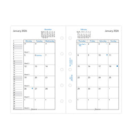 Filofax 2026 Mini Month on Two Pages Refill