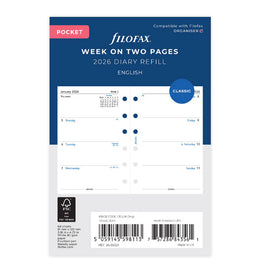 Filofax 2026 Pocket Week on Two Pages Refill