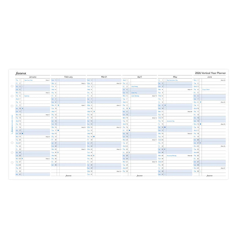 Filofax 2026 A5 Year Planner Refill