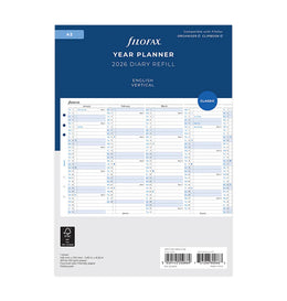 Filofax 2026 A5 Year Planner Refill