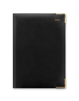 Letts 2026 Classic A5 Weekly Gold Corners 6X8 Black
