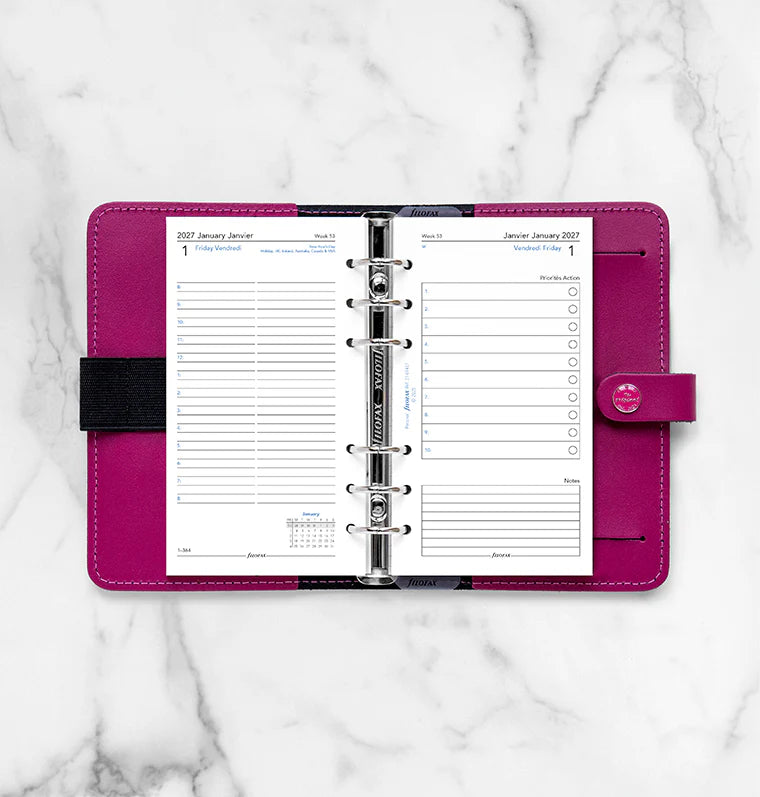 Filofax 2027 Personal One Day on Two Pages