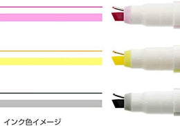 Sun-Star Ninipie Pen and Marker (Set of 3) - Gray/Yellow/Pink