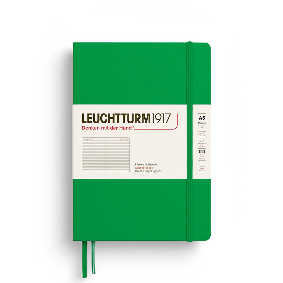 LEUCHTTURM1917 HC Notebook, Medium (A5), 251 p., Ruled - Spring Leaf