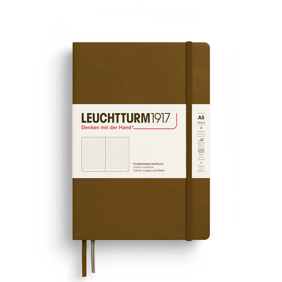 LEUCHTTURM1917 Notebook HC Medium (A5), 251 p, Dotted - Spice Brown