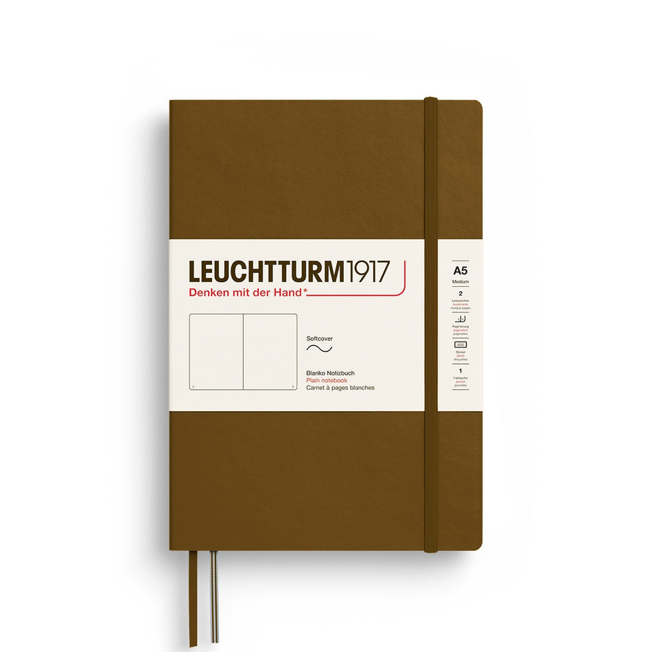 LEUCHTTURM1917 Notebook SC Medium (A5), 123 p, Plain - Spice Brown