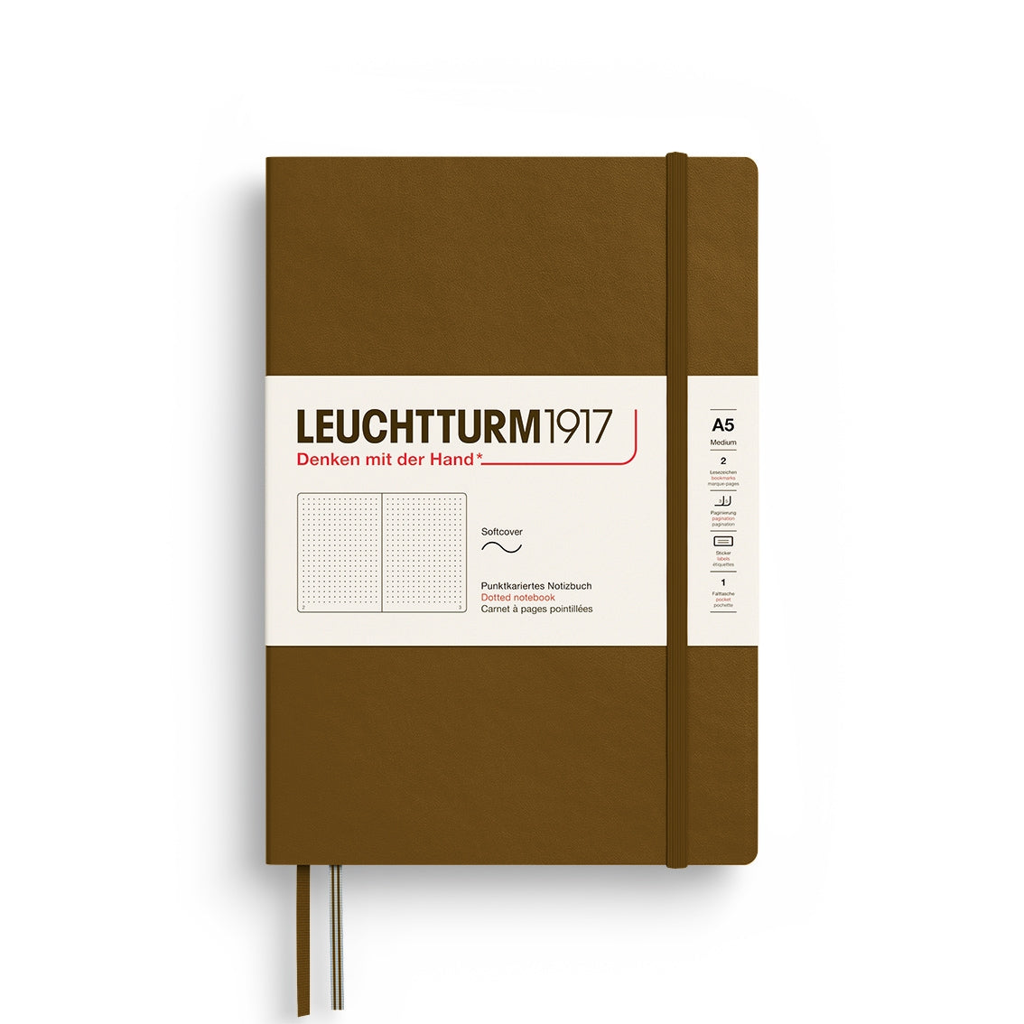 LEUCHTTURM1917 Notebook SC Medium (A5), 123 p, Dotted - Spice Brown