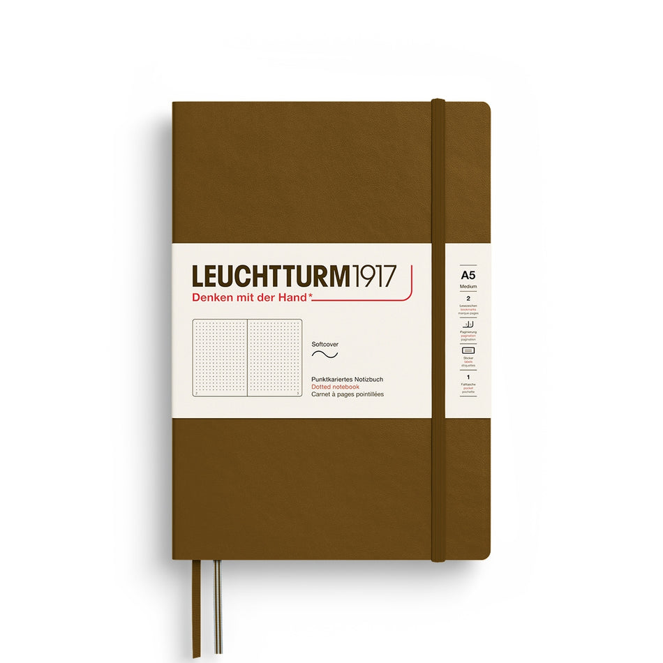 LEUCHTTURM1917 Notebook SC Medium (A5), 123 p, Dotted - Spice Brown