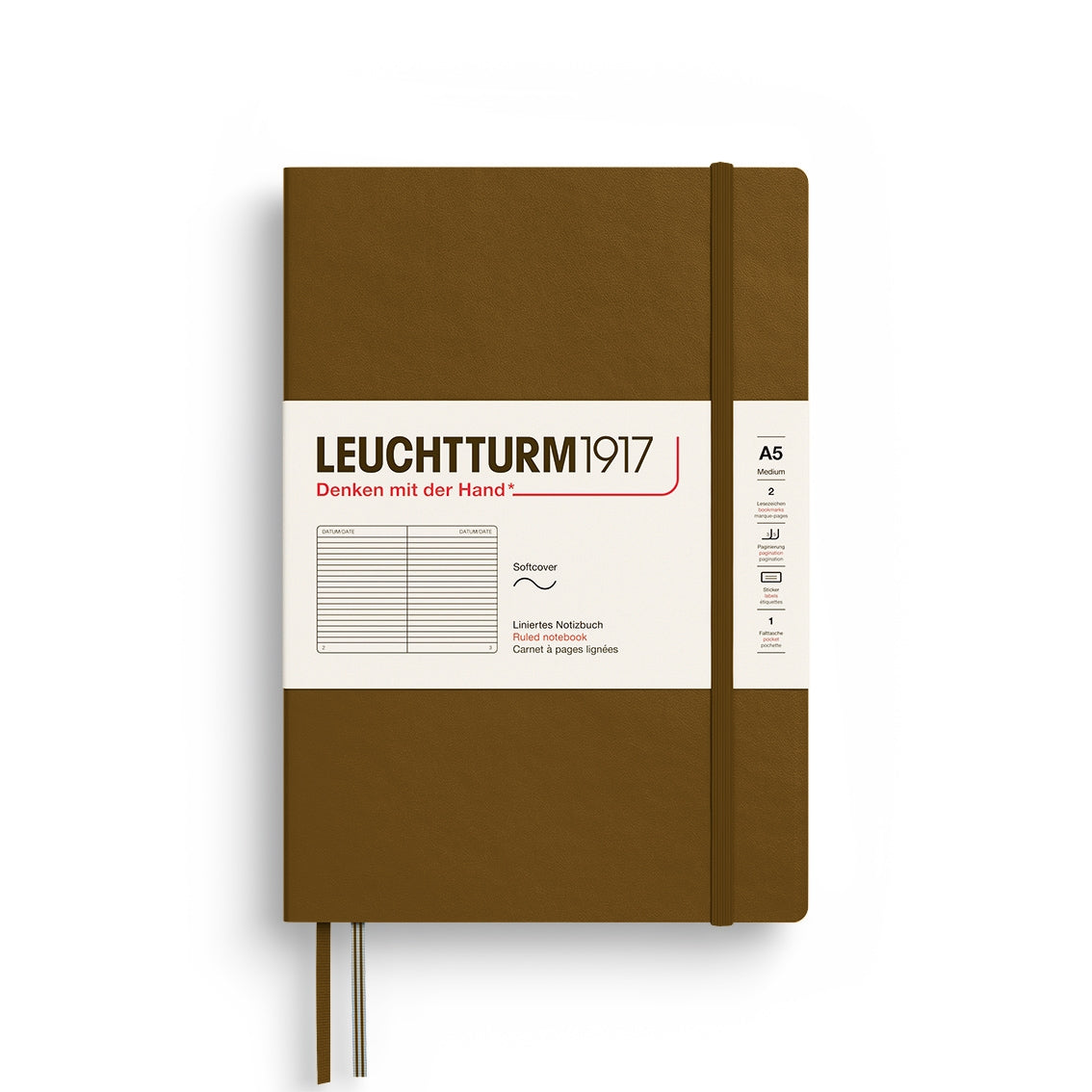 LEUCHTTURM1917 Notebook SC Medium (A5), 123 p, Ruled - Spice Brown
