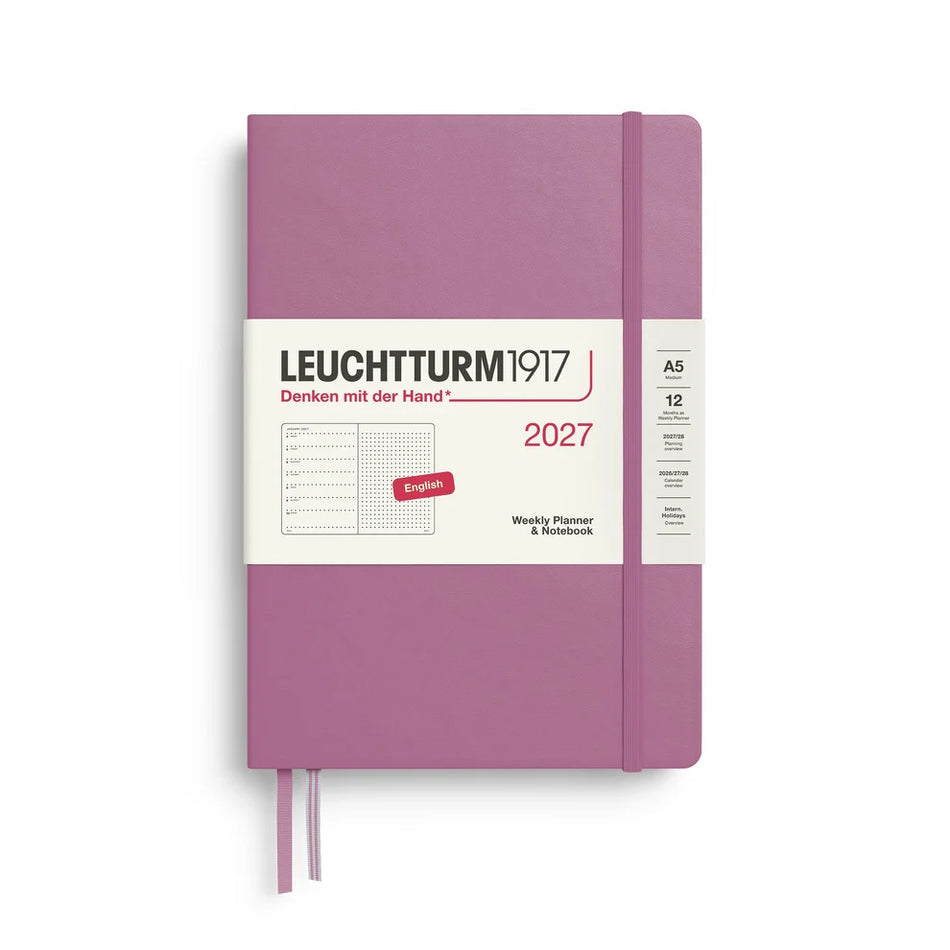 Leuchtturm1917 2027 A5 Weekly Planner & Notebook Dotted - Dusty Rose