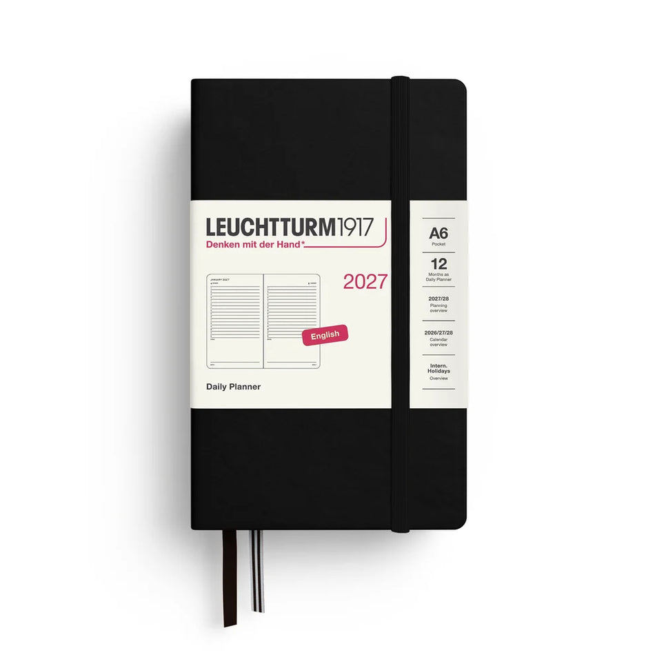 Leuchtturm1917 2027 A6 Daily Planner - Black