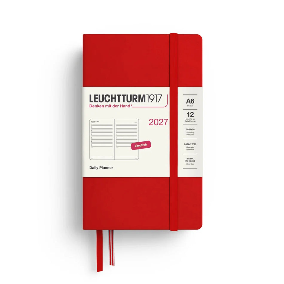 Leuchtturm1917 2027 A6 Daily Planner - Cherry