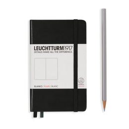 LEUCHTTURM1917 Notebook Pocket (A6) Hardcover, 185 Numbered Pages, Plain - Black