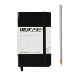 LEUCHTTURM1917 Notebook Pocket (A6) Hardcover, 185 Numbered Pages, Dotted - Black