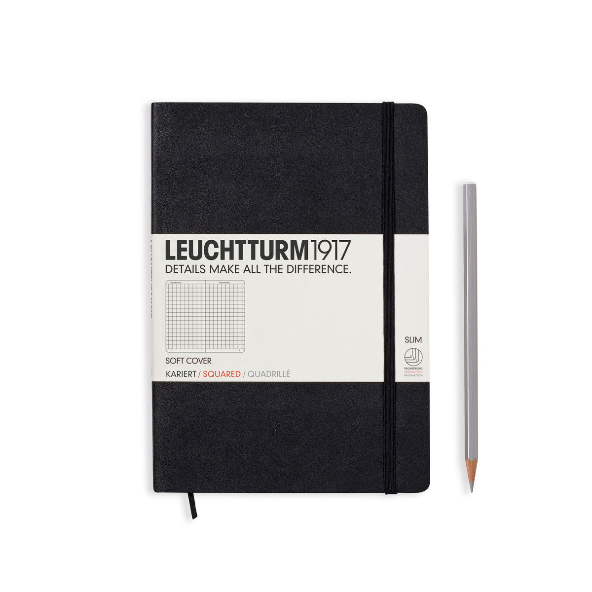 LEUCHTTURM1917 SC Notebook, Medium (A5), 123 p., Squared - Black