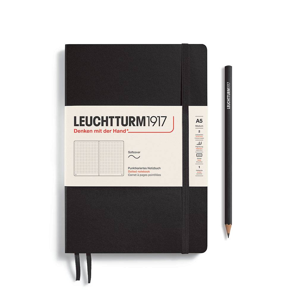 LEUCHTTURM1917 SC Notebook, Medium (A5), 123 p., Dotted - Black