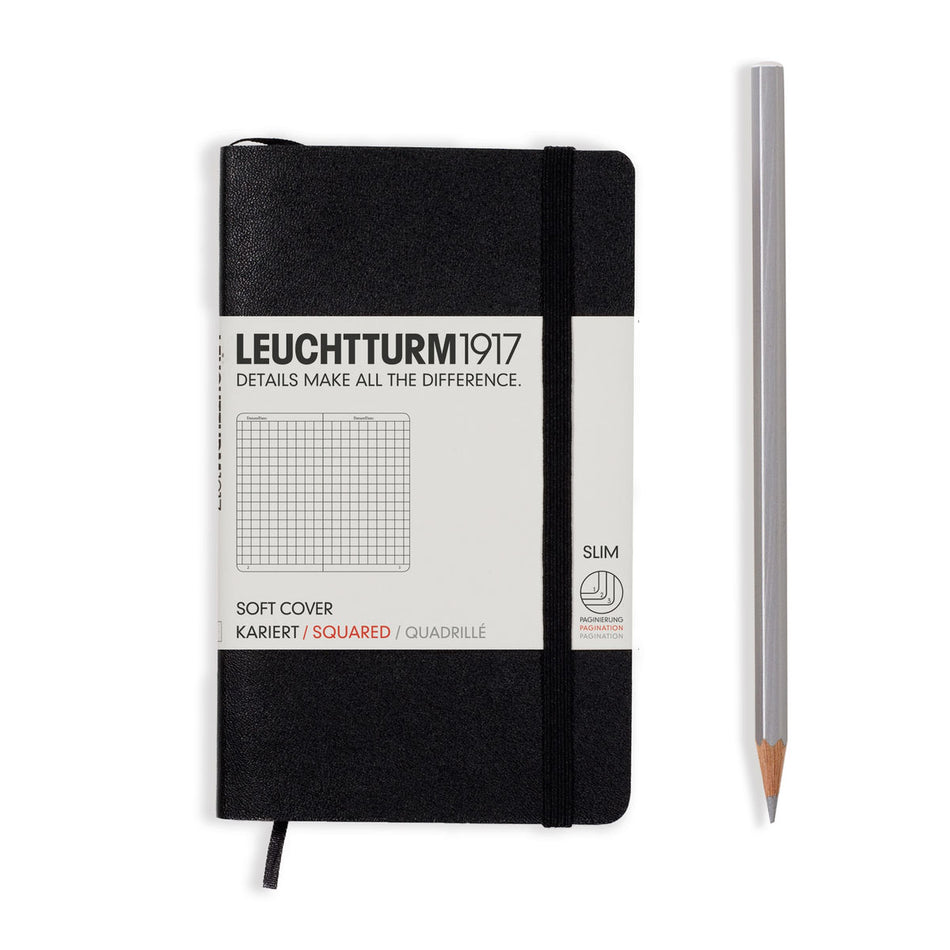 LEUCHTTURM1917 SC Notebook Pocket, 123 p., Squared - Black