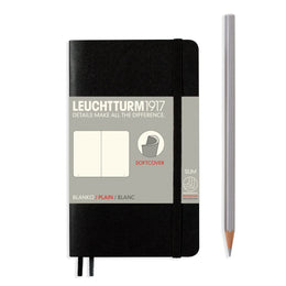 LEUCHTTURM1917 Notebook Pocket (A6) Softcover, 121 Numbered Pages, Plain - Black
