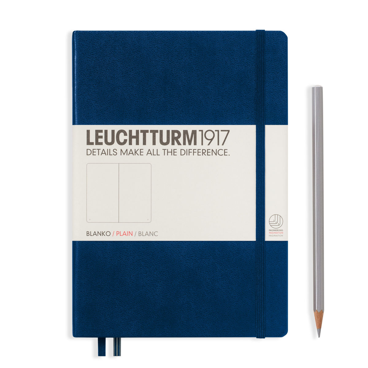 LEUCHTTURM1917 HC Notebook, Medium (A5), 251 p., Plain - Navy Blue