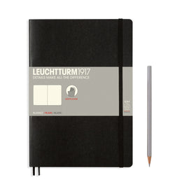 LEUCHTTURM1917 Notebook Composition (B5) Plain, Softcover, 121 Numbered Pages - Black