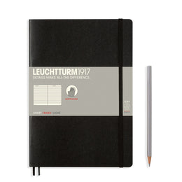 LEUCHTTURM1917 Notebook Composition (B5) Ruled, Softcover, 121 Numbered Pages - Black