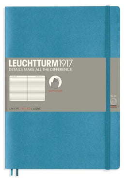 LEUCHTTURM Notebook Softcover, Composition (B5), Ruled Journal - Nordic Blue