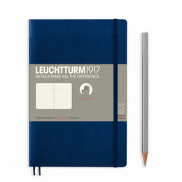 LEUCHTTURM1917 Notebook Paperback (B6+) Dotted, Softcover, 123 Numbered Pages - Navy Blue