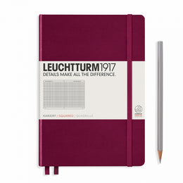 LEUCHTTURM1917 Notebook Medium (A5), Squared, Hardcover 251 Numbered Pages - Port Red