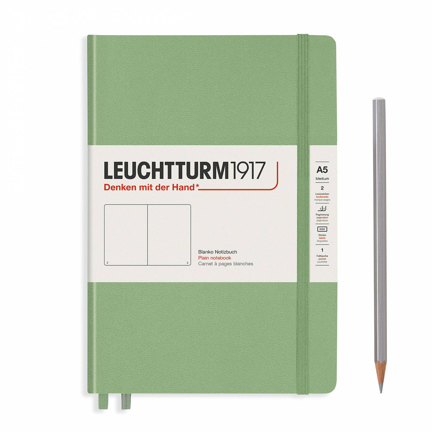 LEUCHTTURM1917 HC Notebook, Medium (A5), 251 p., Plain - Sage