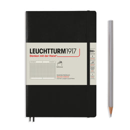 LEUCHTTURM1917 Notebook Softcover Paperback (B6+), 123 pages, Squared - Black