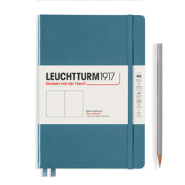 LEUCHTTURM1917 Notebook Medium (A5), Hardcover, 251 numbered pages, plain - Stone Blue