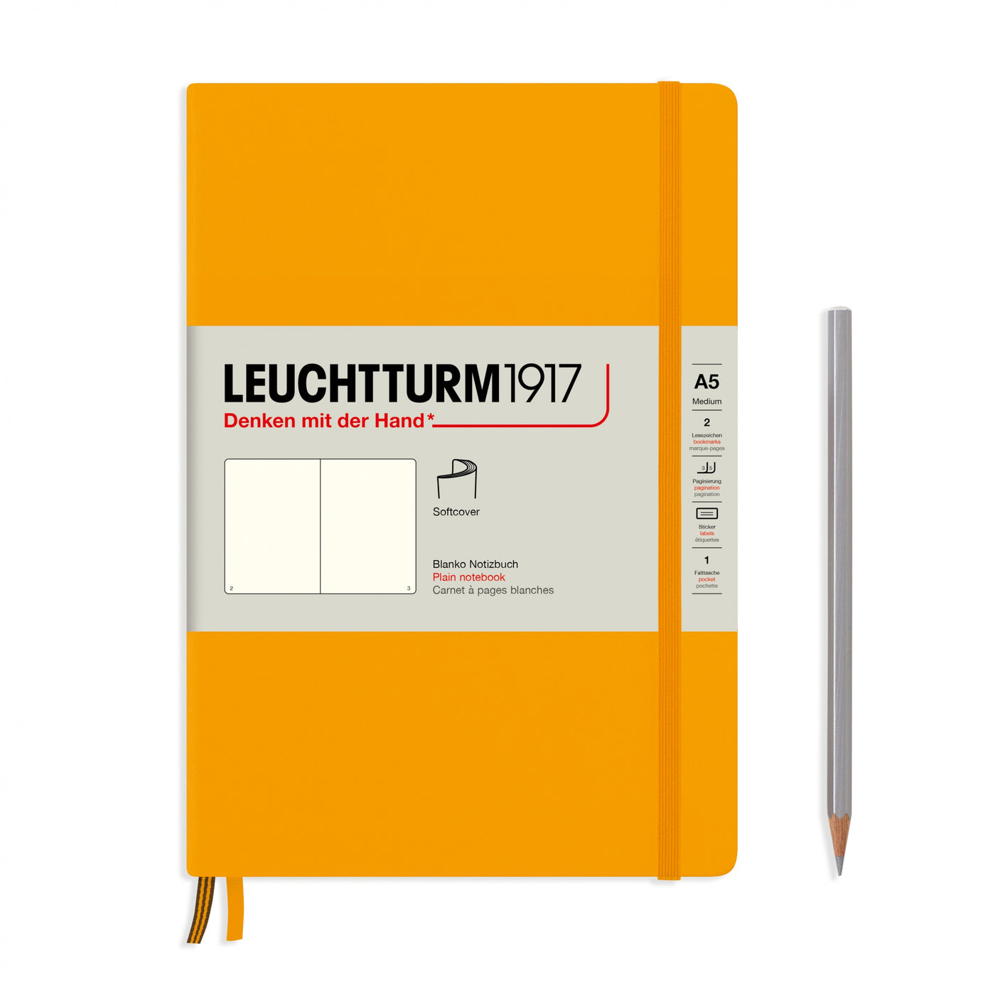 LEUCHTTURM1917 SC Notebook, Medium (A5), 123 p., Plain - Rising Sun