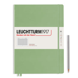 LEUCHTTURM1917 Notebook Hardcover Master Slim (A4+), 123 pages, Squared - Sage Green
