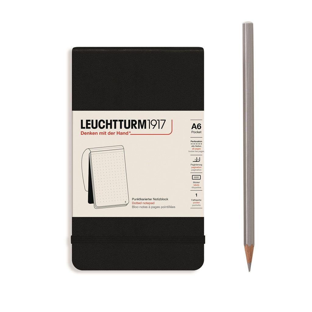 LEUCHTTURM1917 Reporter Notepad Pocket Dotted (A6), 184 p. - Black