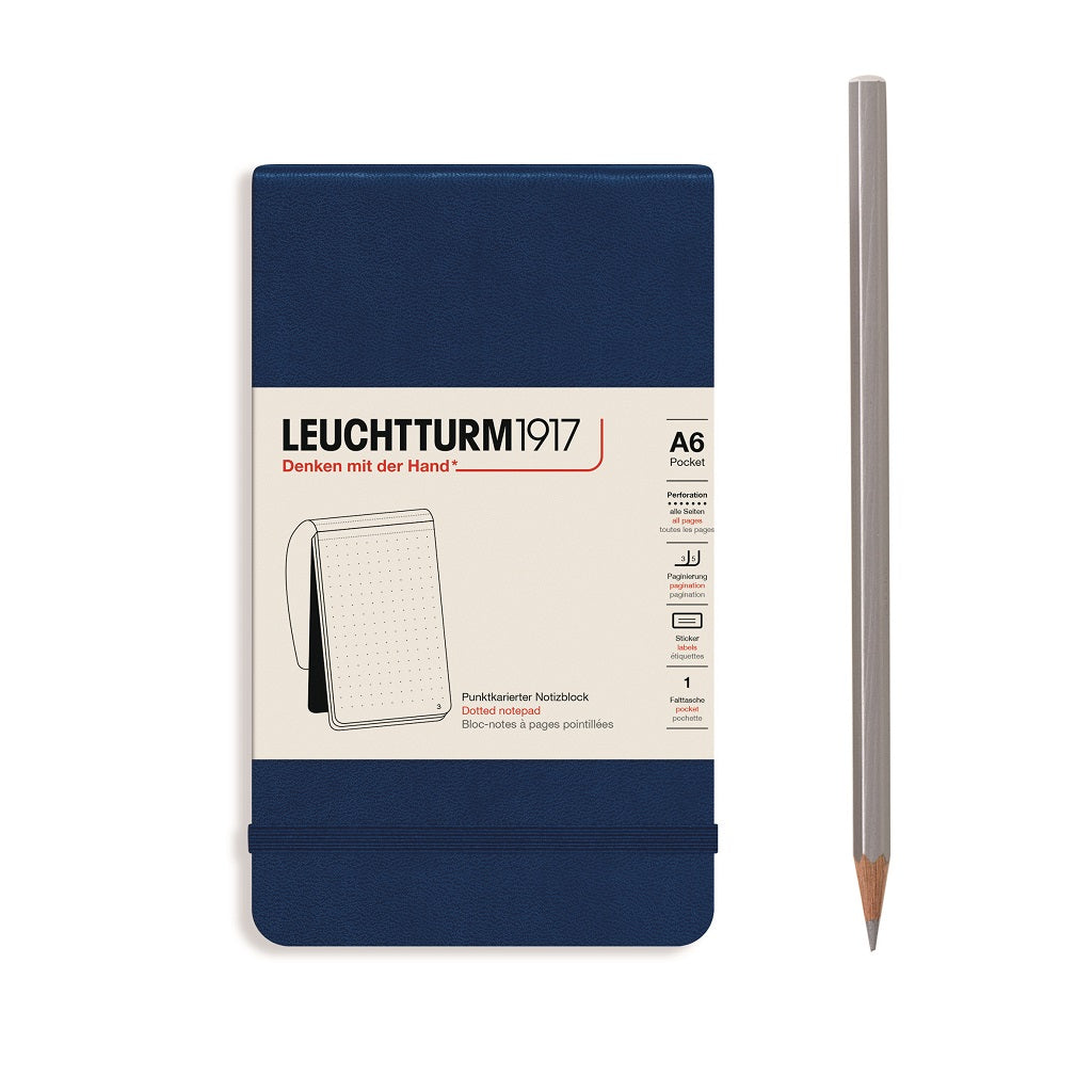 LEUCHTTURM1917 Reporter Notepad Pocket, Dotted - Navy Blue