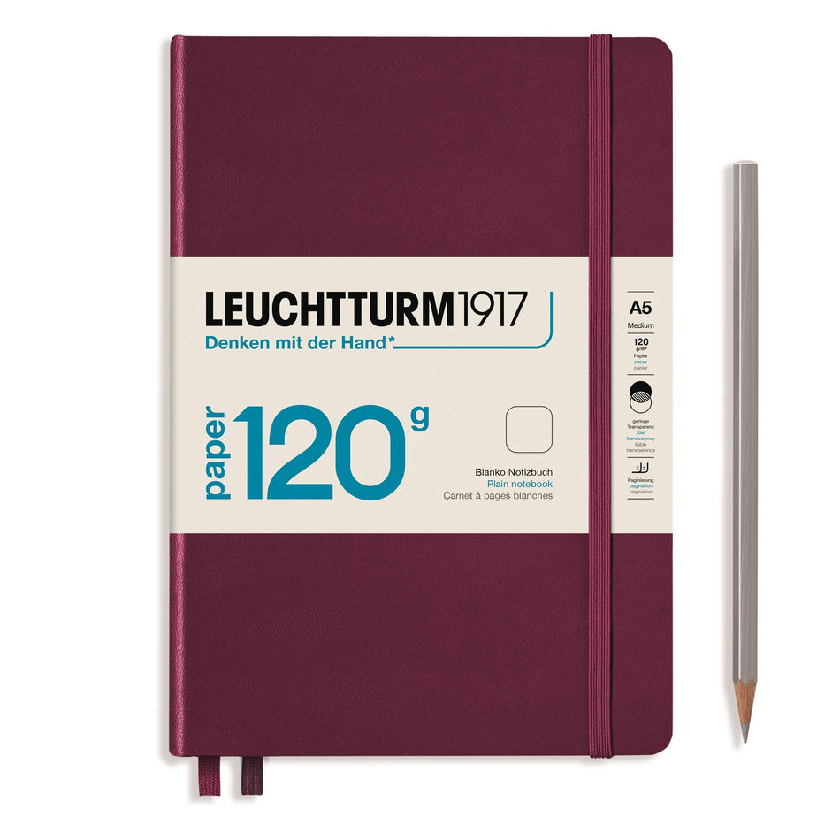 LEUCHTTURM1917 120g Edition Notebook (A5), 203 pages, Plain - Port Red