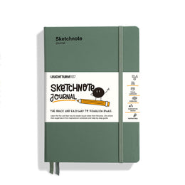 LEUCHTTURM1917 Sketchnote Journal, Hardcover Medium (A5), 186 numbered pages, 120 g/m² paper - Olive Green